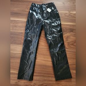 NWT Abercrombie & Fitch Vegan Leather 90s Jeans